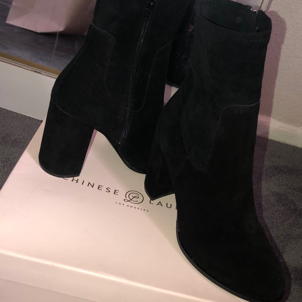 Black Capricorn Split Bootie Heels